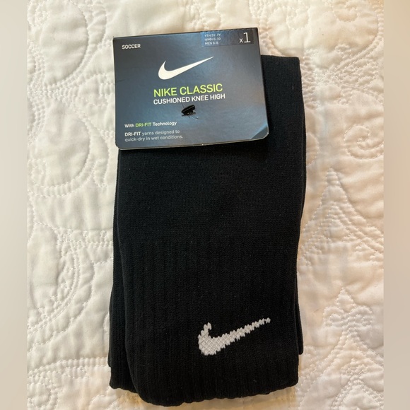 Nike Other - Nike Classic, cushioned knee high, soccer socks, black, NWT